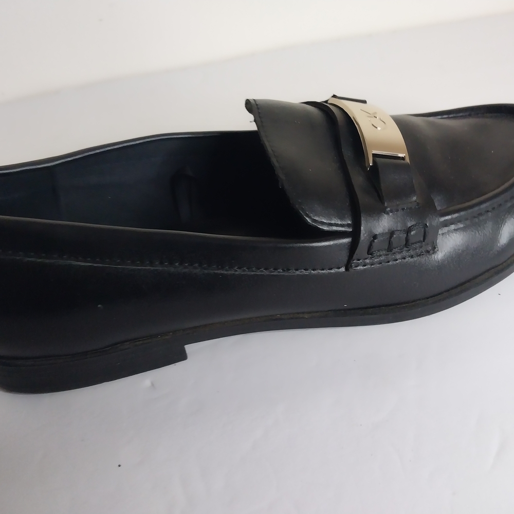 CALVIN KLEIN Size 8.5 Women's Leather Upper Black Loafers - Picture 5 of 8